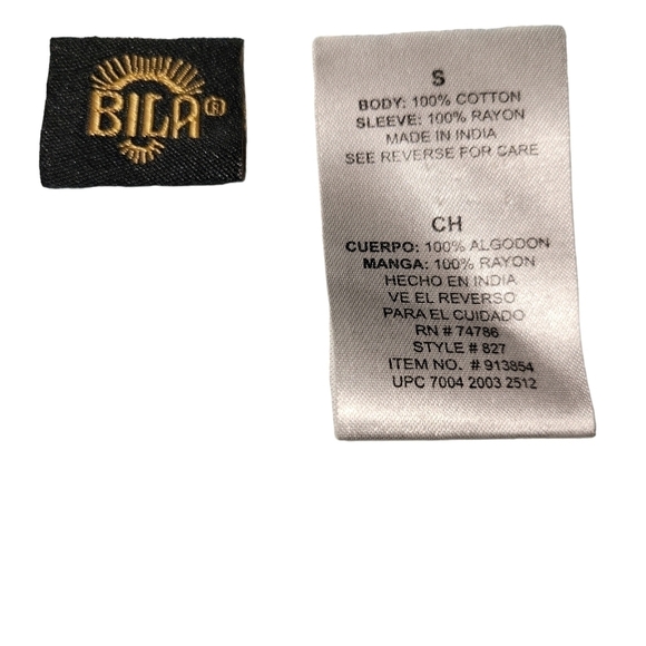 Bila Shirt with Bead work Sequin Blue White - Picture 4 of 4